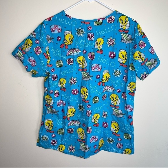 Looney Tunes Tweety Bird Cotton Scrub Shirt Size Medium - Picture 2 of 8